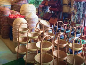 malaysia malacca dataran pahlawan showing hand made baskets